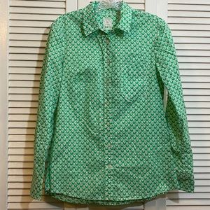 GAP Fitted Boyfriend Cherry Button-up